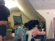 buttcrack doing chores - big shorts keep falling down 6/16