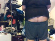 buttcrack doing chores - big shorts keep falling down 7/16