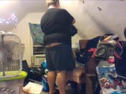 buttcrack doing chores - big shorts keep falling down 8/16