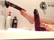 HandJoy * Goddess Hira, Footjob to 2 dildos at the same time in the bathtub 15/16