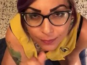 Tattooed Slut Sucks And Fucks With Butt Plug