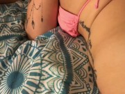 Big tits blonde eats pussy while getting fucked from behind and eats cum! 1/16