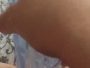 Shoving dildo into tight pussy very wet climax 12/16