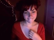 AwesomeKate - Red Head In Red Dress Cum Control 3/16