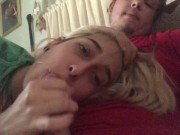 Morning blowjob leads to facial for blonde teen 10/16