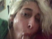 Morning blowjob leads to facial for blonde teen 16/16