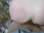 Amateur couple fuck in the forest. POV Sexe Blowjob Cumshot 8/16