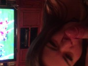 NFL and CHILL-Lucky Husband Gets BJ While Watching Football-Karyme Kummz 11/16