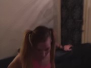 Sexy blonde get her mouth fucked 6/16