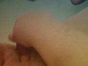 8in dildo in the bath while trying to be quite so roomates dont hear 2/16