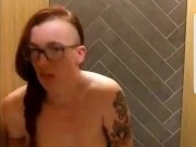 Alternative girl cums in public bathroom 14/16