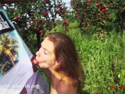 Slut Mia Bandini seduces and fucks a big man in an apple garden. 7/16