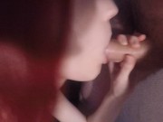 Amateur teen sucks sloppy POV 4K 15/16