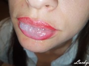 Wonderful blowjob from a hot wife and cum in her mouth