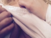 Carlycurvy striptease in white sparkle shirt and thong 8/16