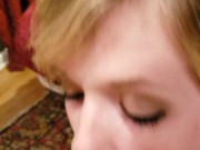 Chocking on his dick with a slow motion money shot 2/16