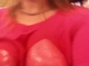 Tits painted pink walking around a store ! 4/16