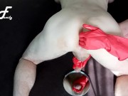 Perfect prostate milking in red gloves ~DirtyFamily~
