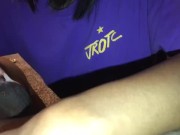 Slim Ebony freak giving sloppy head 9/16