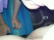 Teen licks ass and sucks cock close up... cum in throat 3/16