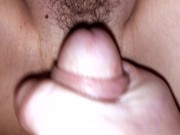 Cum on Her Hairy Pussy CLOSE UP 14/16