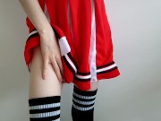 cheerleader ruins her own orgasm || loud, desperate moaning