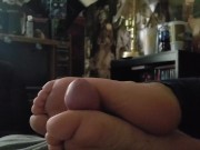 Little Stepsister footjob while watching tv 7/16