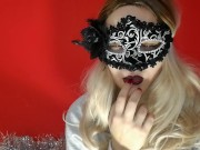 Met her husband with a blowjob in a mask and stockings (close up) 4/16