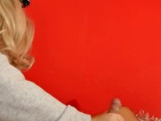 Met her husband with a blowjob in a mask and stockings (close up) 8/16