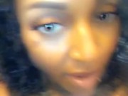 Sexy ebony massages her pussy 10/16