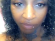 Sexy ebony massages her pussy 14/16