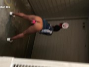 AMBER SKY SHOVES A DILDO UP HER PUSSY WITH A BUTT PLUG IN HER ASS-SAN FRAN 10/16