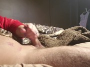 Giving him a quick handjob while his parents are in the next room 10/16