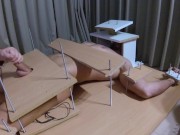 Amateur Femdom handjob ruined orgasm with feet torture 11/16