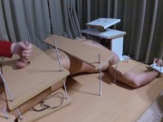 Amateur Femdom handjob ruined orgasm with feet torture 15/16