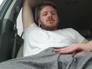 Babe jacking me off in the car till I cum 3/16