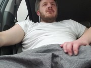 Babe jacking me off in the car till I cum 4/16