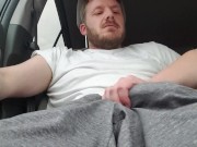 Babe jacking me off in the car till I cum 5/16
