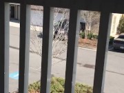 Cumslut playing on the balcony 13/16