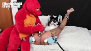 Furry fight fetish - Furry girl spanked, abused and fucked by red lizard. fursuit murrsuit yiff
