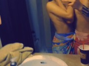 Boyfriend fucks sexy green eyed Girlfriend while parents are gone. 1/16