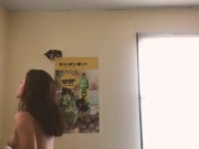 Boyfriend fucks sexy green eyed Girlfriend while parents are gone. 13/16