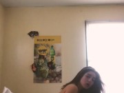 Boyfriend fucks sexy green eyed Girlfriend while parents are gone. 15/16