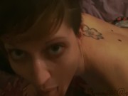 Beautiful blonde rimming her guys ass till his cum cover her face 16/16