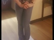 Pee Desperation and Jeans Wetting 2/16