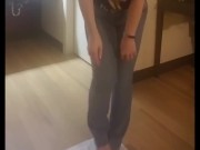 Pee Desperation and Jeans Wetting 4/16