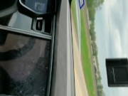 TEEN TAKES CUM SHOT IN MOUTH WHILE DRIVING A TESLA 14/16