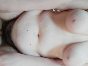 Horny BBW HAIRY wife ride Dildo in front lick hairy armpits fuck fat pussy 11/16