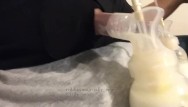 Pumping breast milk and sore nipples - Bbw big tit lactating milf huge nipples pumps milk montage