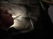 She destroys two cig in total dangling 1/16